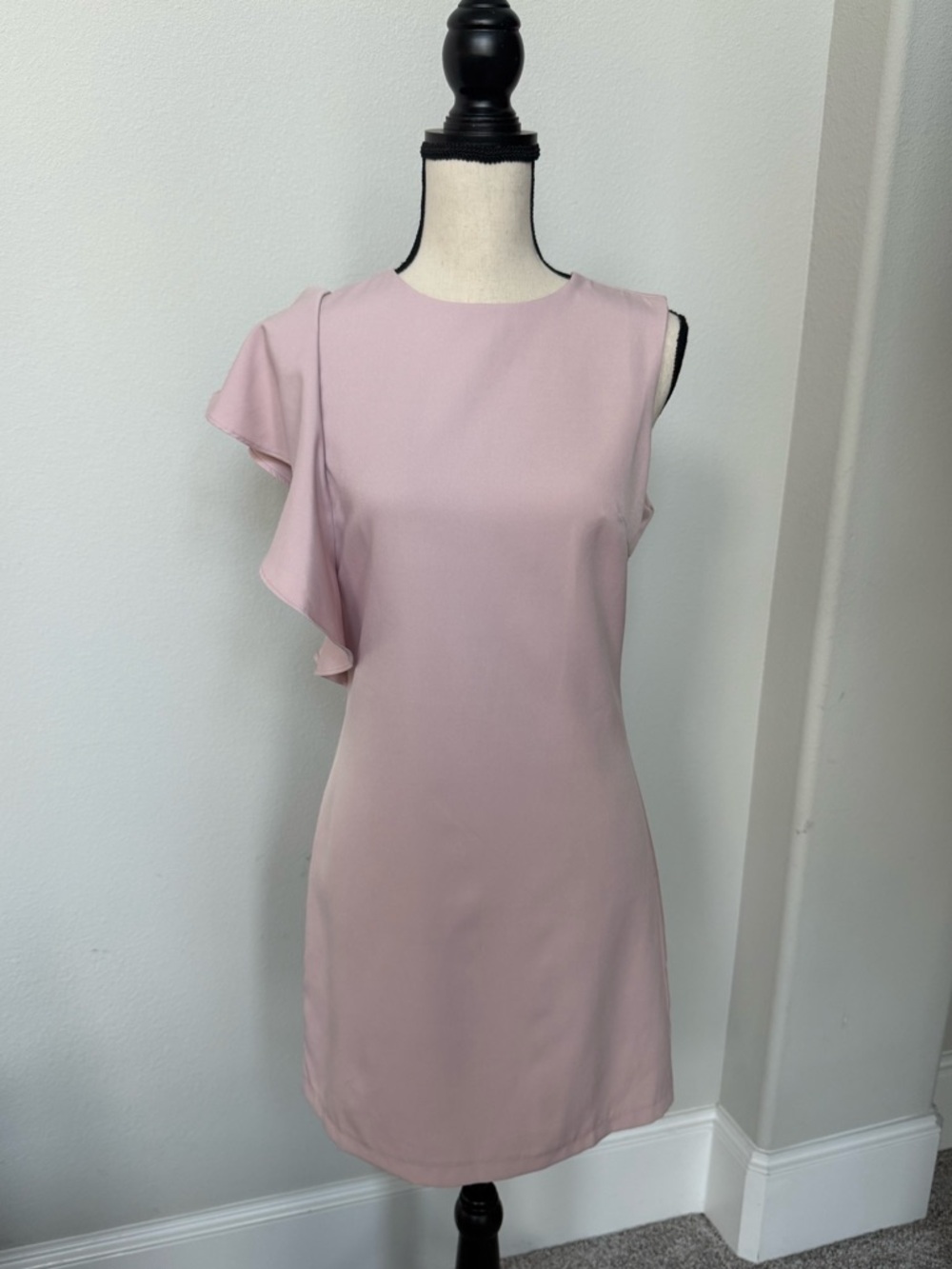 TCEC Blush Pink One-Shoulder Ruffle Dress